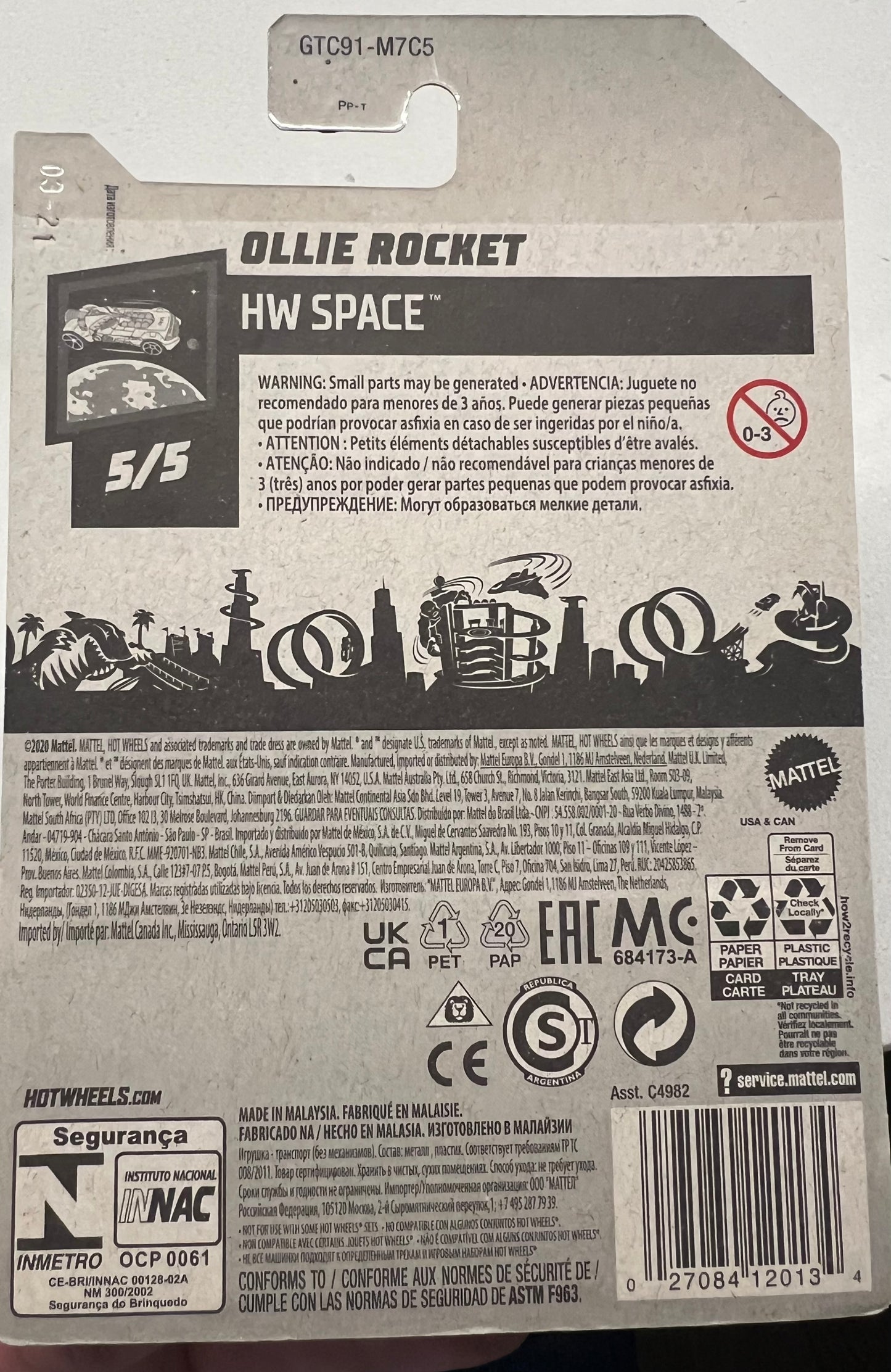 Hot Wheels Ollie Rocket – Treasure Hunt – Asteroid Interceptor – HW Space 5/5 – Mint Card