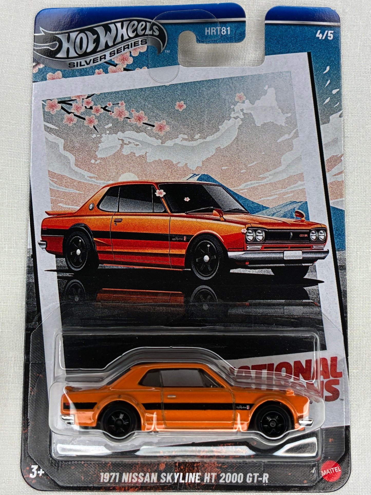 Hot Wheels 1971 Nissan Skyline HT 2000 GT-R β Orange β Silver Series 2025 β National Series 4/5 β Mint Card
