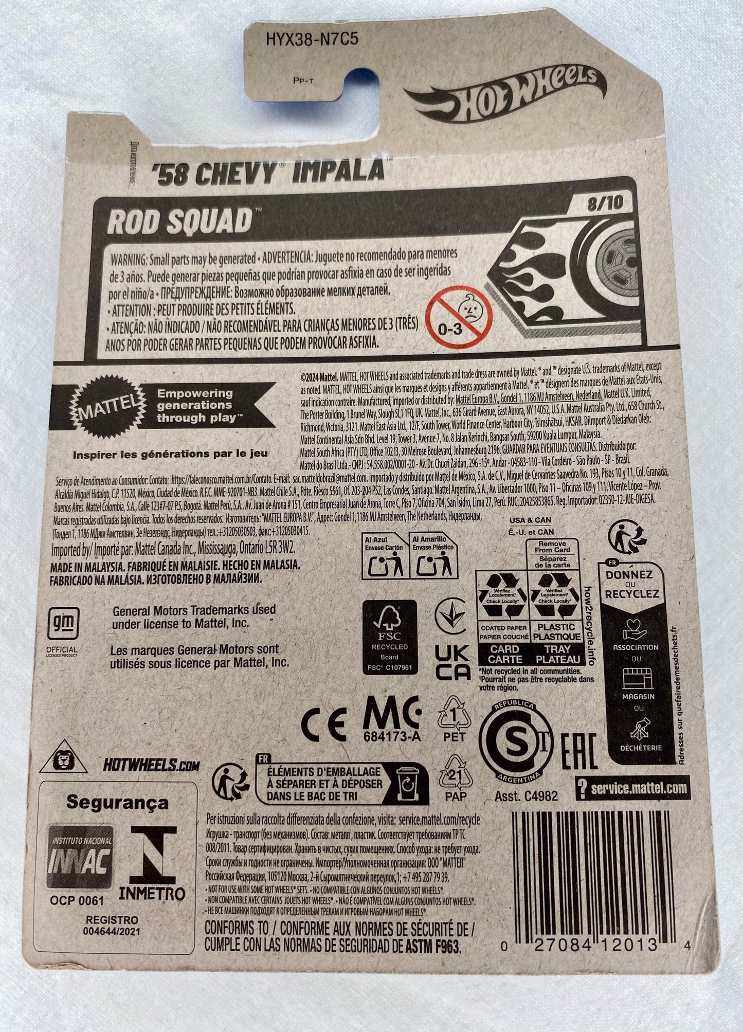 Hot Wheels ’58 Chevy Impala – Rod Squad | Purple Lowrider | 111/250 (2022) Mint Carded