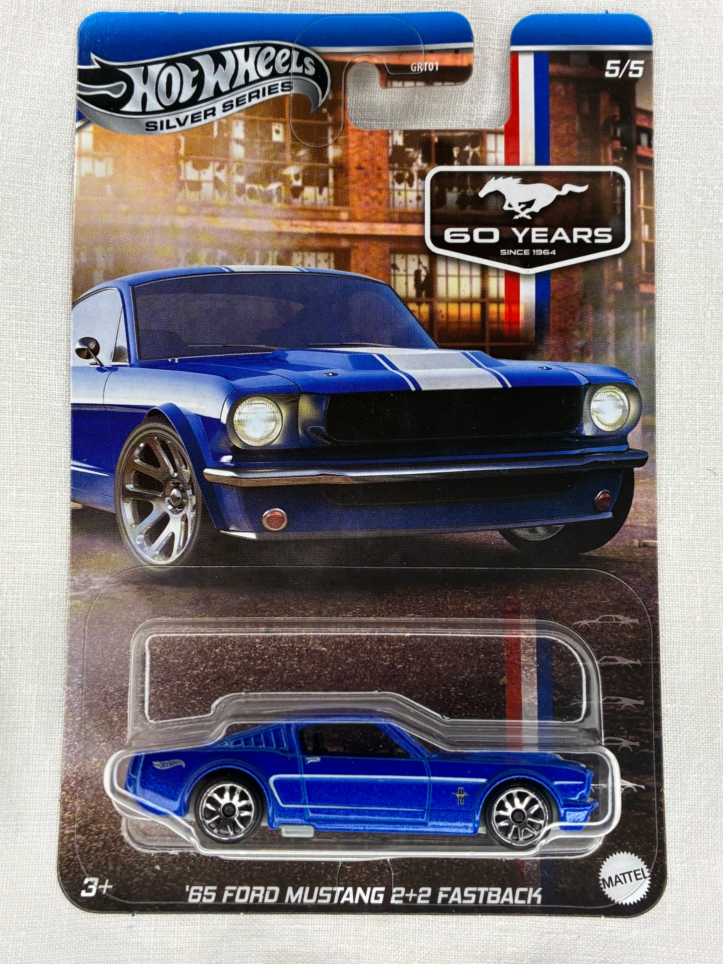 Hot Wheels ’65 Ford Mustang 2+2 Fastback – Silver Series 2025 – 60 Years Edition – 5/5 – Mint Card