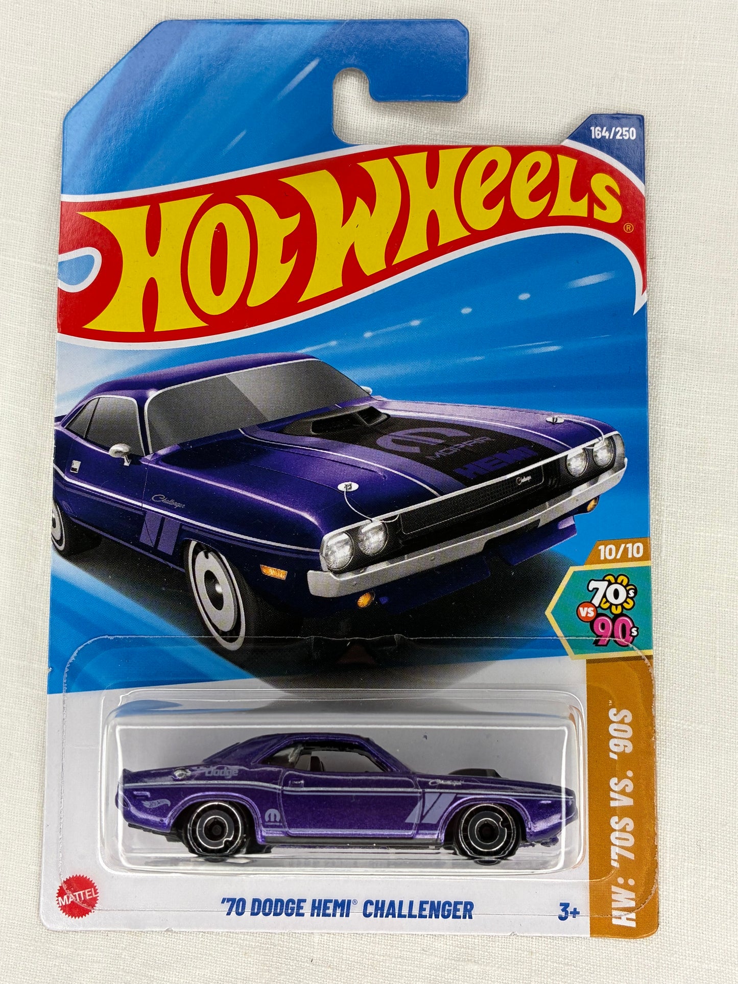 Hot Wheels ’70 Dodge Hemi Challenger Purple – 2022 HW: 70s vs 90s 10/10 – #164/250 Mopar Muscle