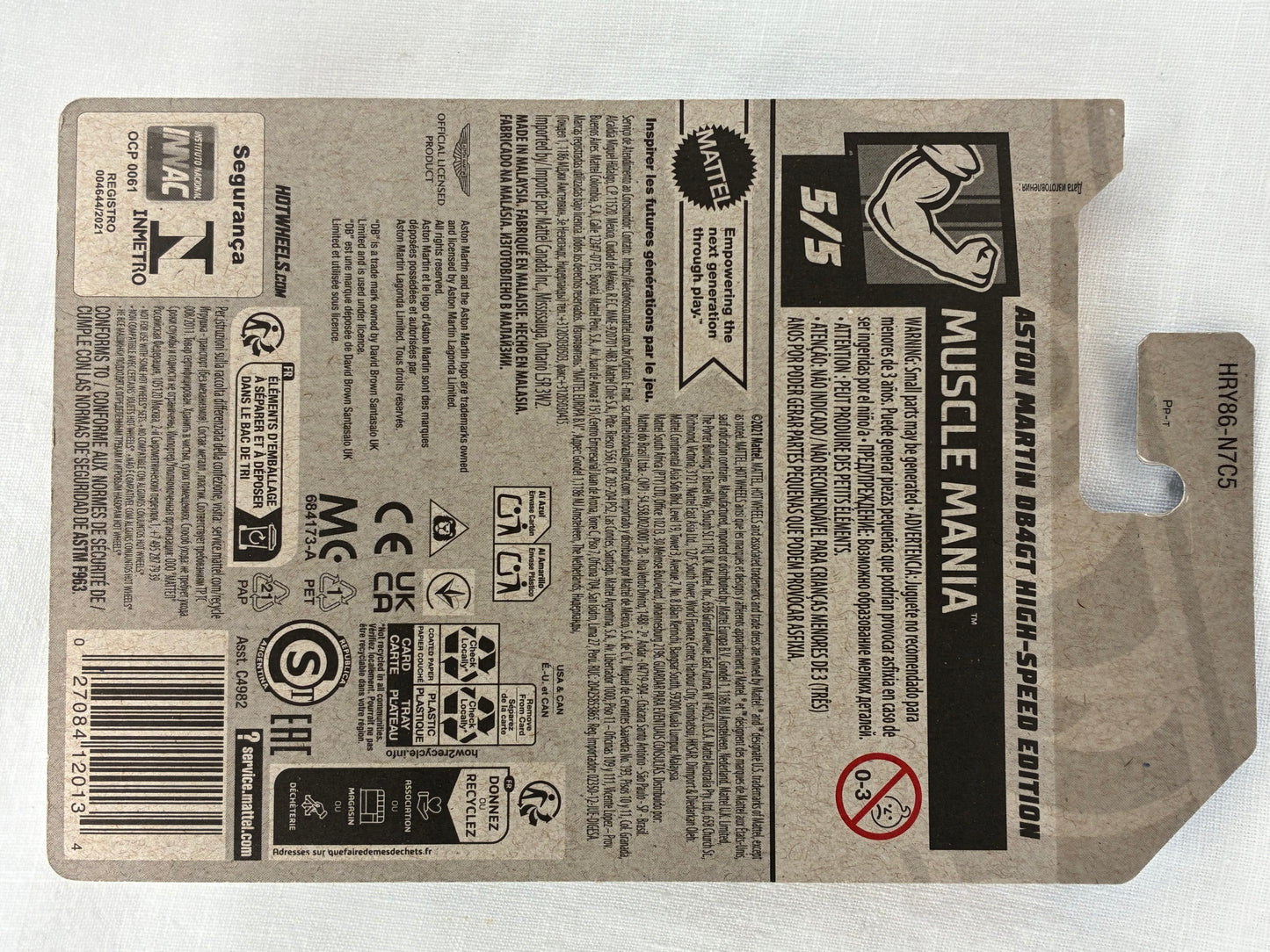 Hot Wheels Aston Martin DB4GT High-Speed Edition | Muscle Mania | Silver/Red | Mint Card