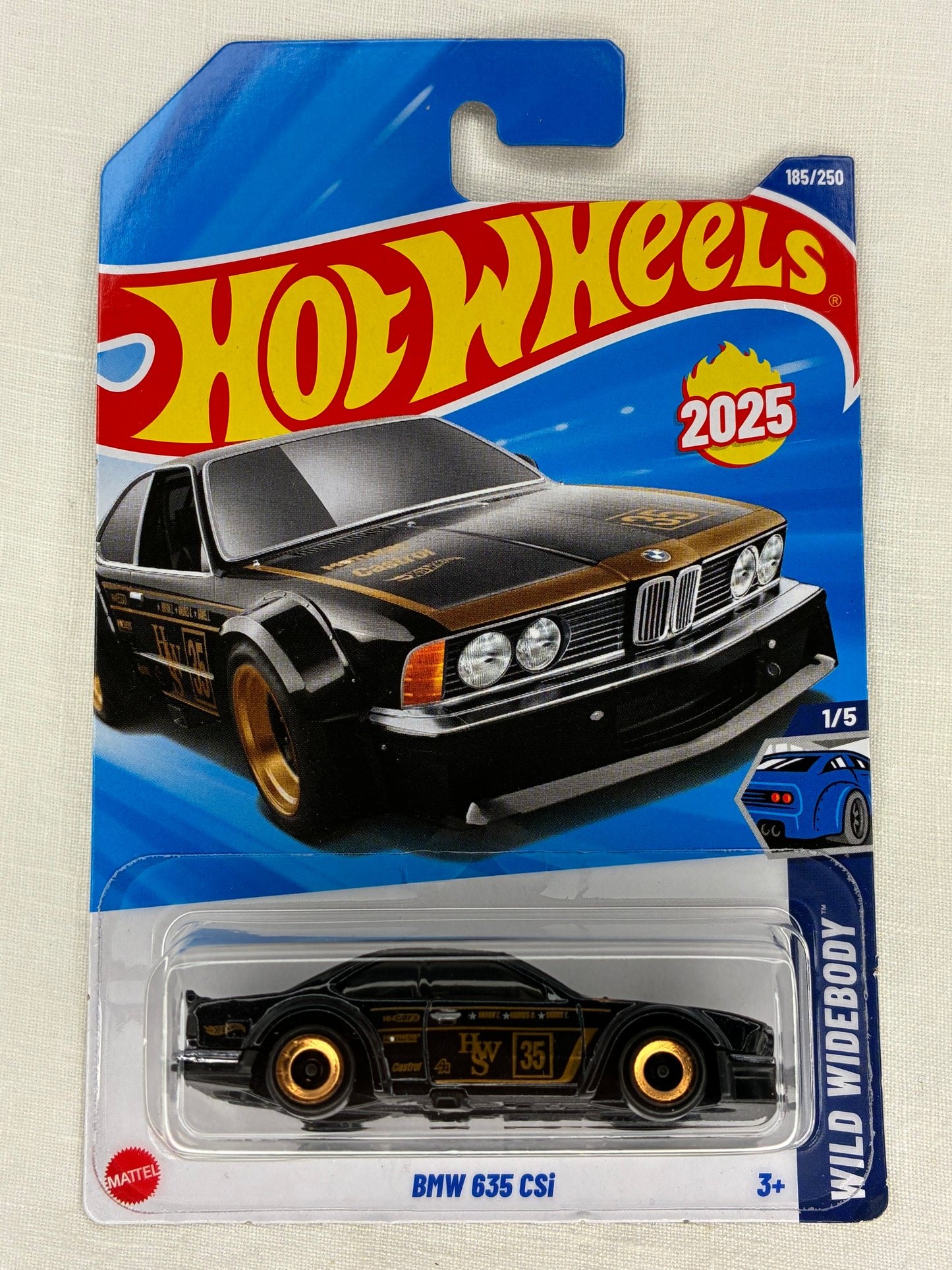 Hot Wheels BMW 635 CSi – Black & Gold HW35 – 2025 Wild Widebody 1/5