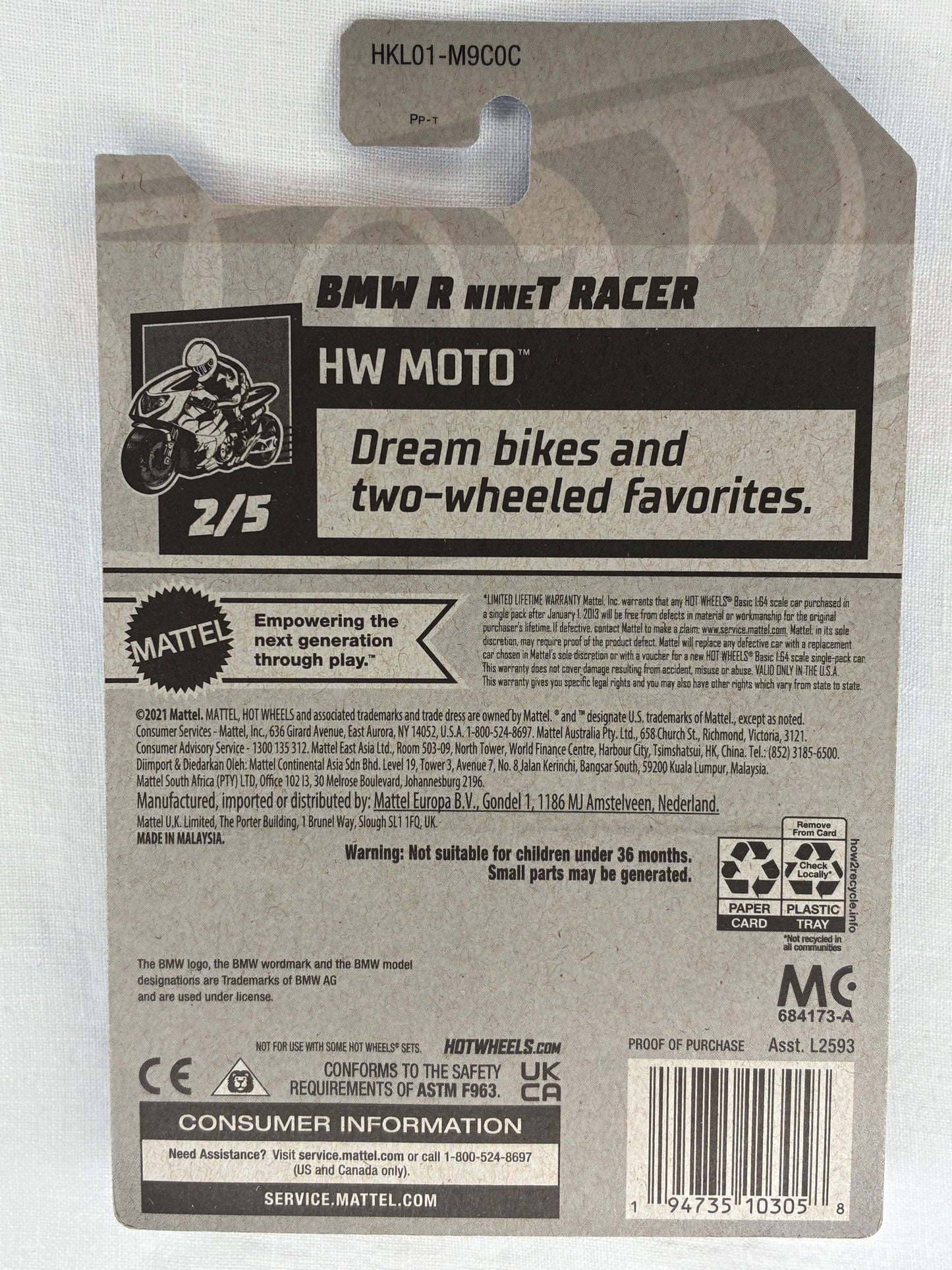 Hot Wheels BMW R nineT Racer – 2023 Treasure Hunt – HW Moto 2/5 – Mint Card