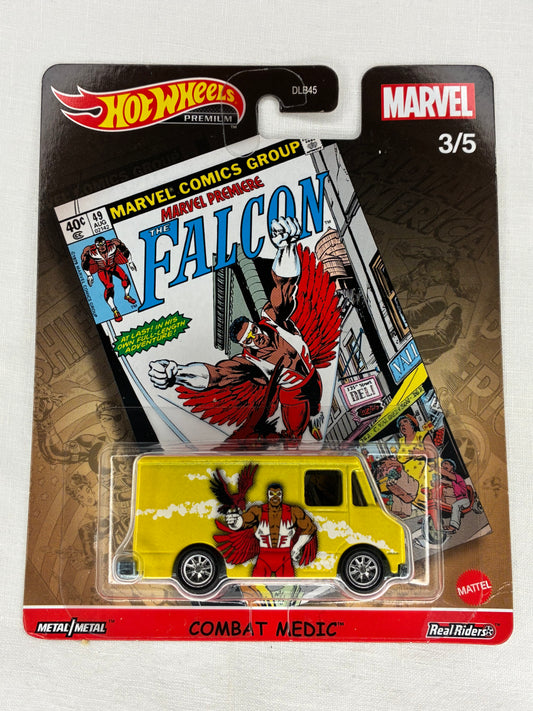 Hot Wheels Premium – Marvel Combat Medic “The Falcon” | Real Riders | Metal/Metal |