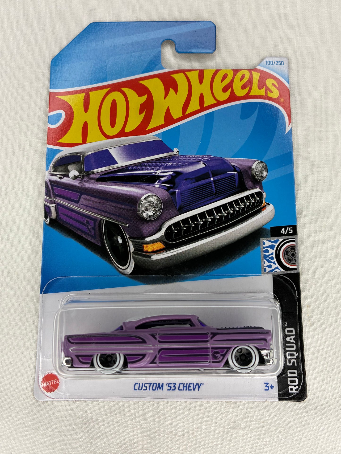 Hot Wheels Treasure Hunt – Custom ’53 Chevy – 2023 Rod Squad (100/250) – Mint Carded