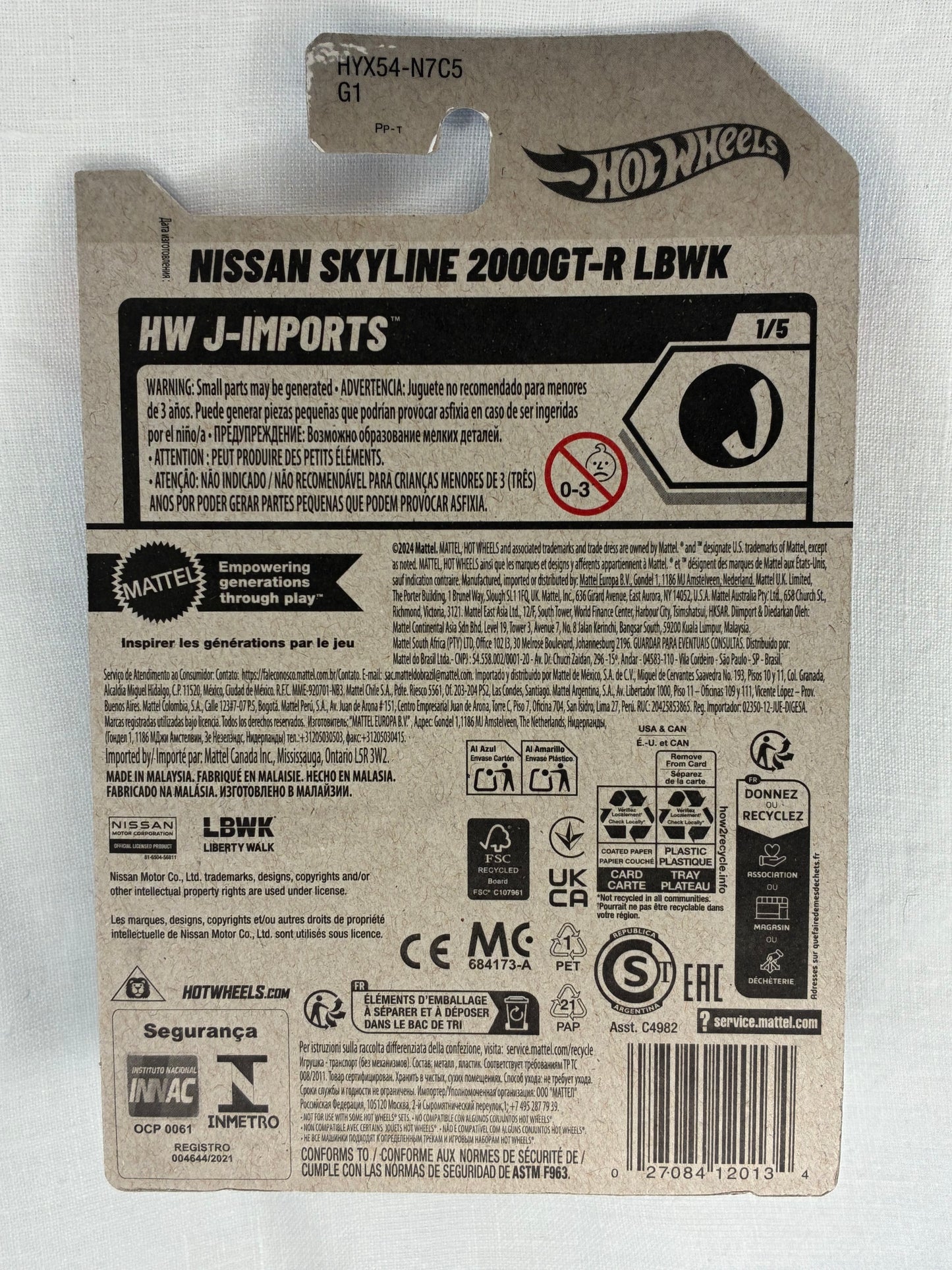 Hot Wheels Nissan Skyline 2000GT-R LBWK – Liberty Walk – 2025 HW J-Imports 1/5 – Mint Card