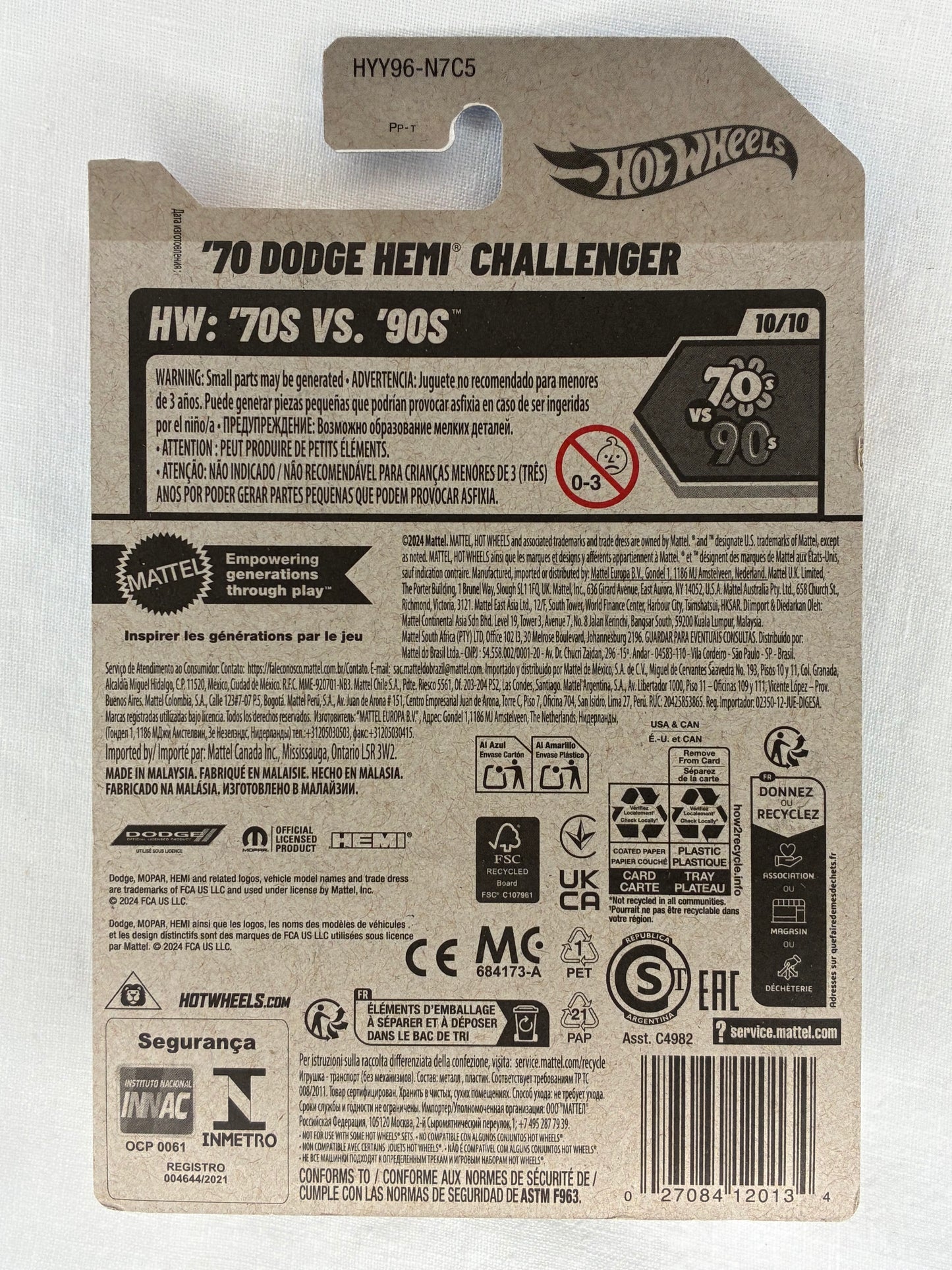 Hot Wheels ’70 Dodge Hemi Challenger Purple – 2022 HW: 70s vs 90s 10/10 – #164/250 Mopar Muscle