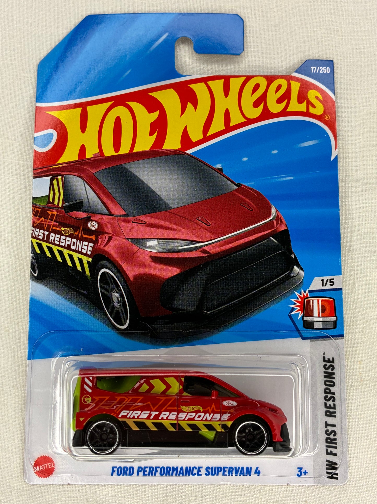 Hot Wheels Ford Performance SuperVan 4 – 2023 Treasure Hunt – HW First Response – 17/250 – Mint Card