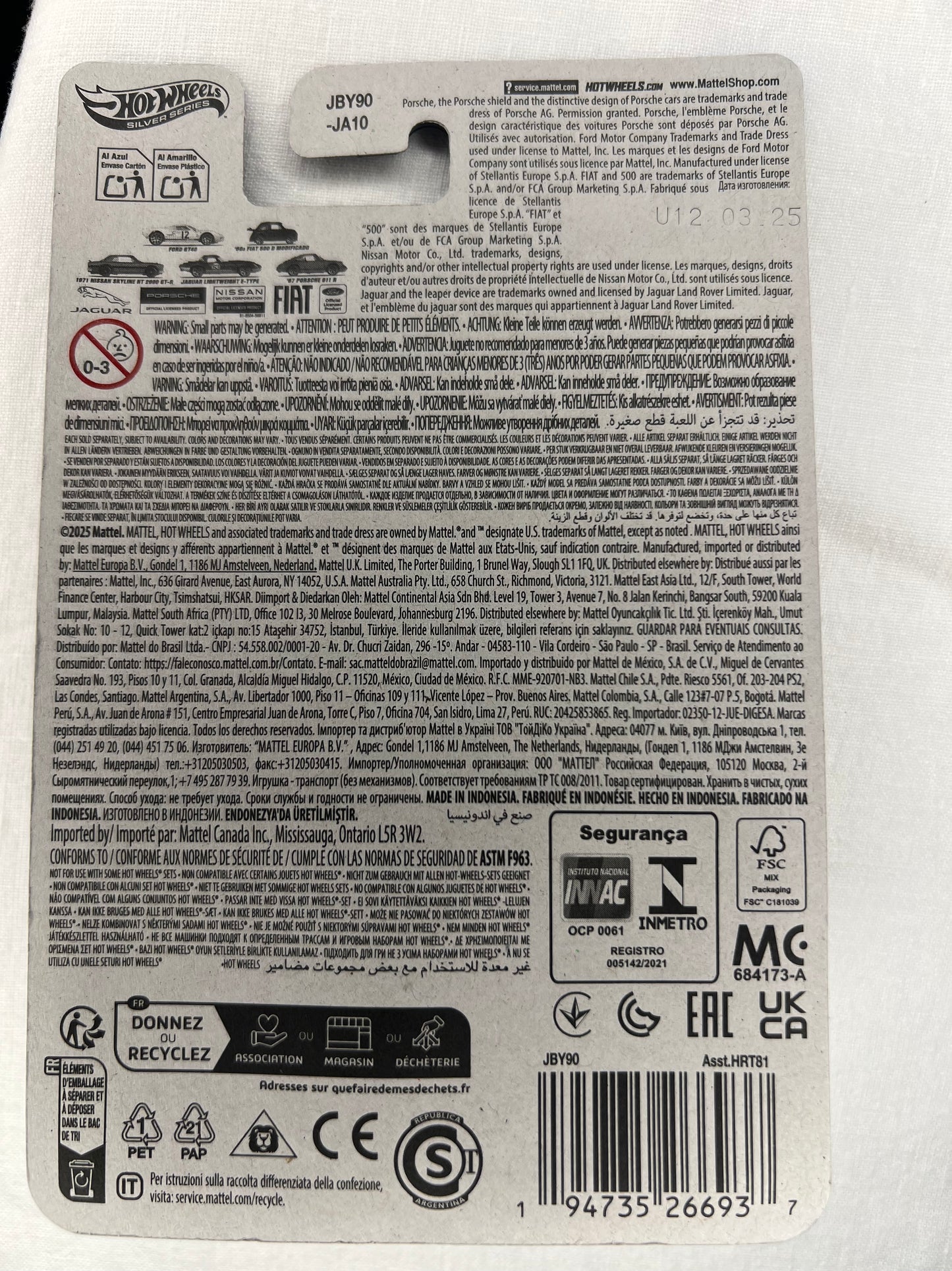 Hot Wheels Jaguar Lightweight E-Type – #63 – Silver Series 2025 – National Series 2/5 – Mint Card