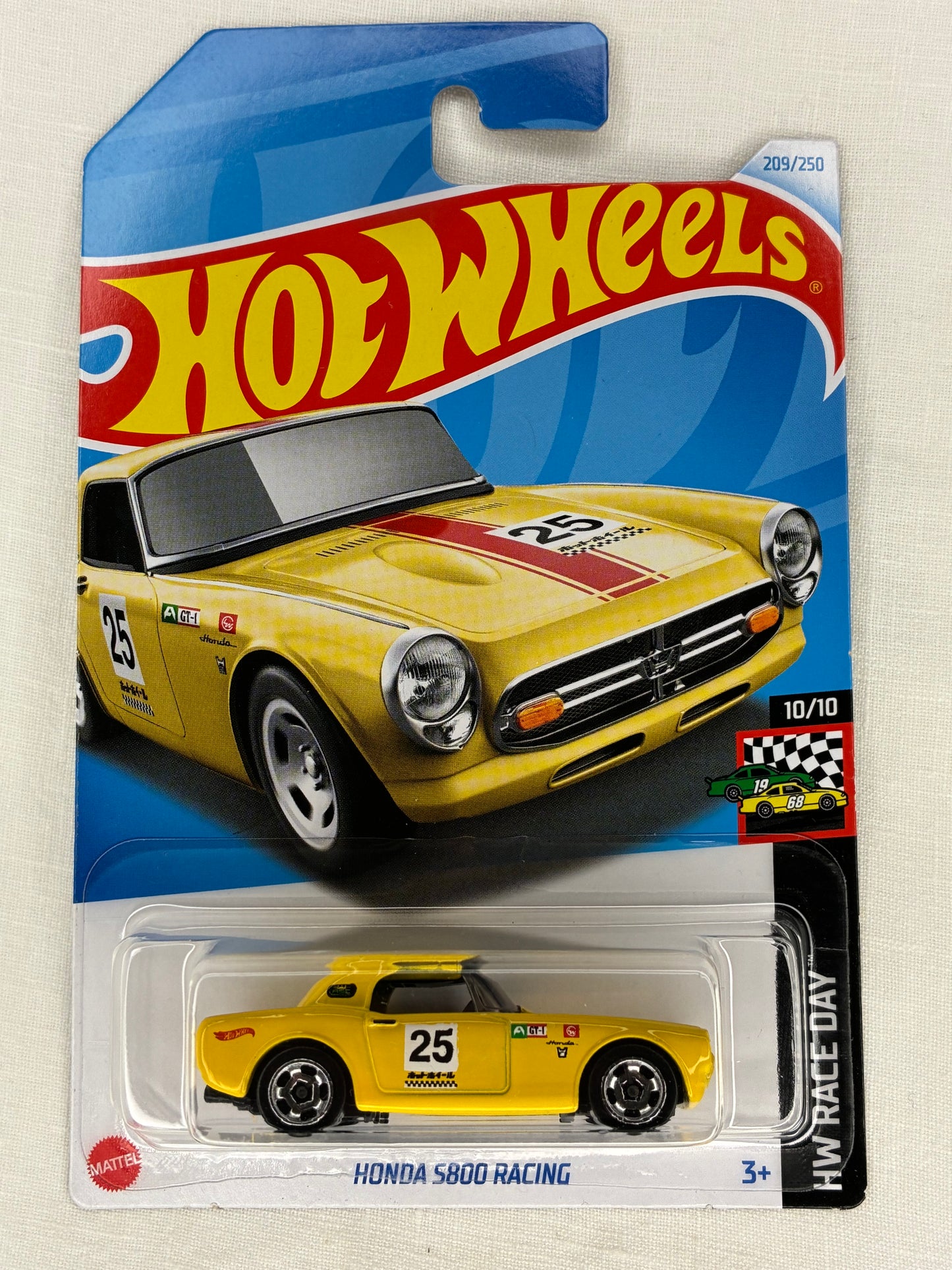 Hot Wheels Honda S800 Racing | Yellow | HW Race Day | Mint Card