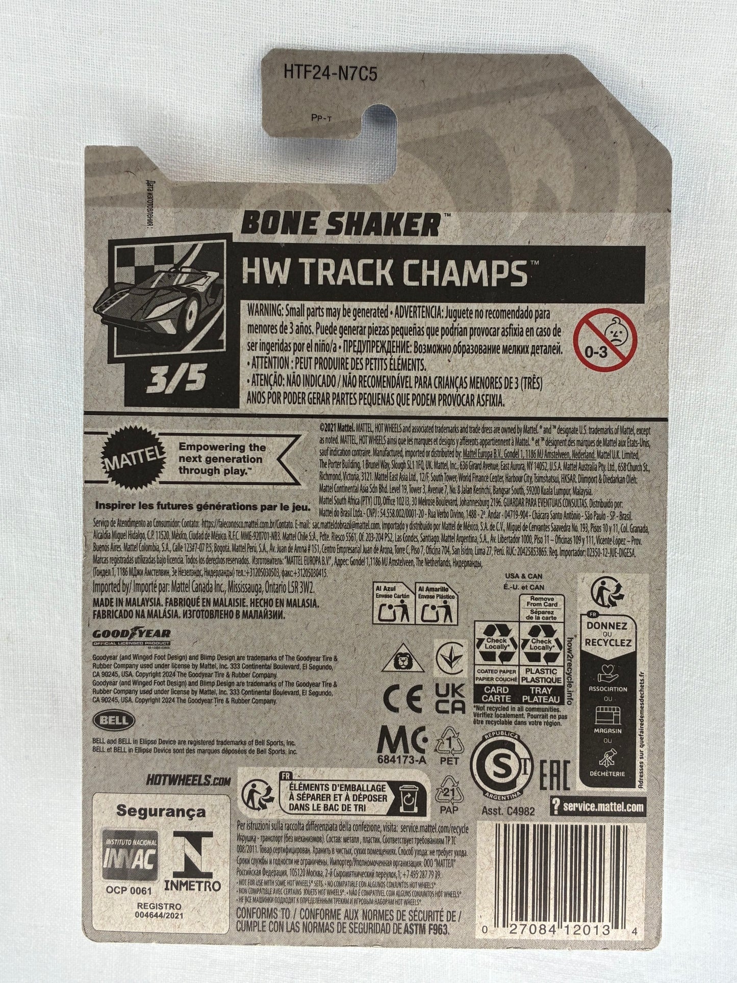 Hot Wheels Bone Shaker – Treasure Hunt – HW Track Champs – 183/250 – Mint Card