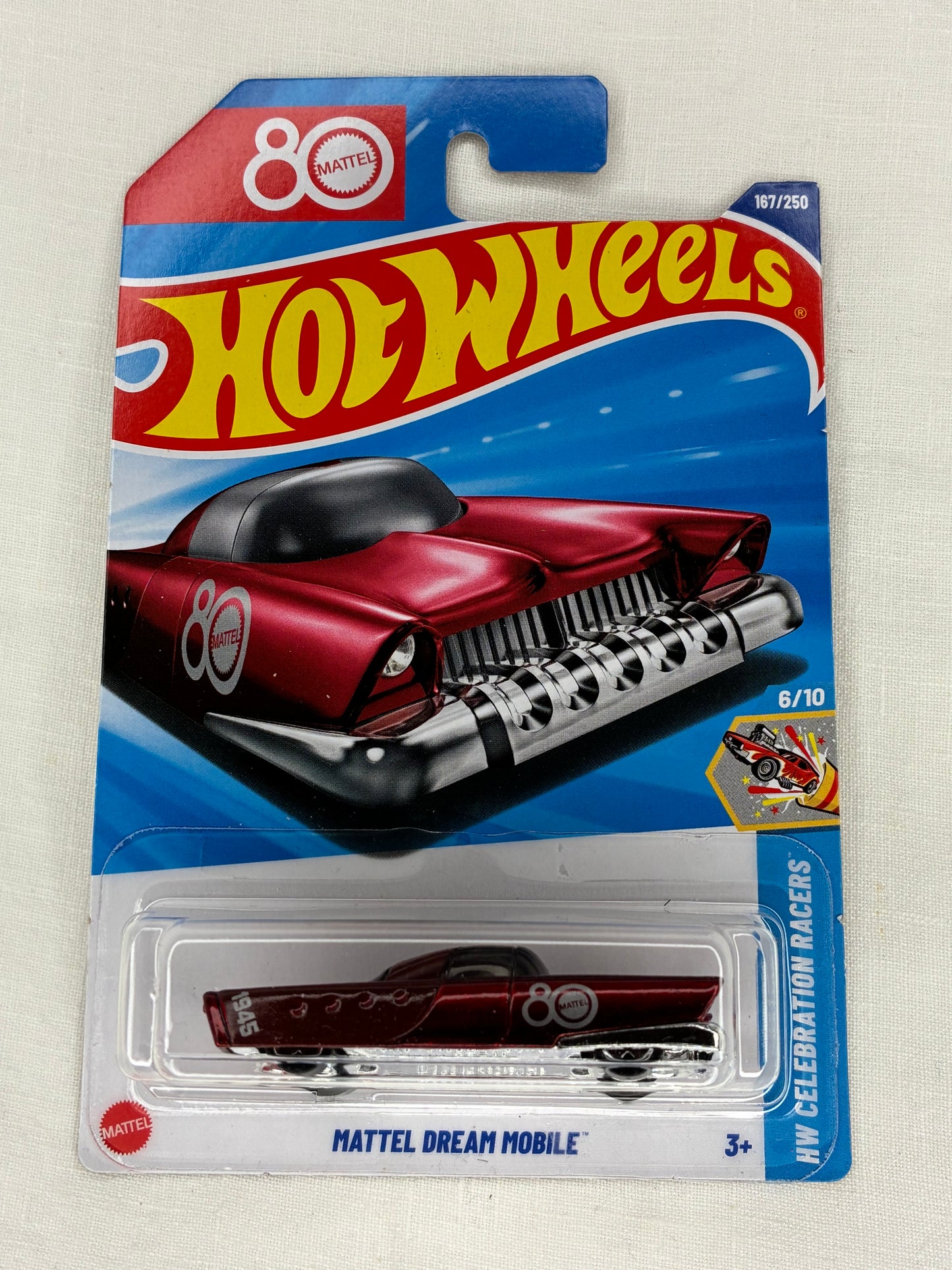 Hot Wheels Mattel Dream Mobile – 80 Years Edition – HW Celebration Racers – 167/250 – Mint Card