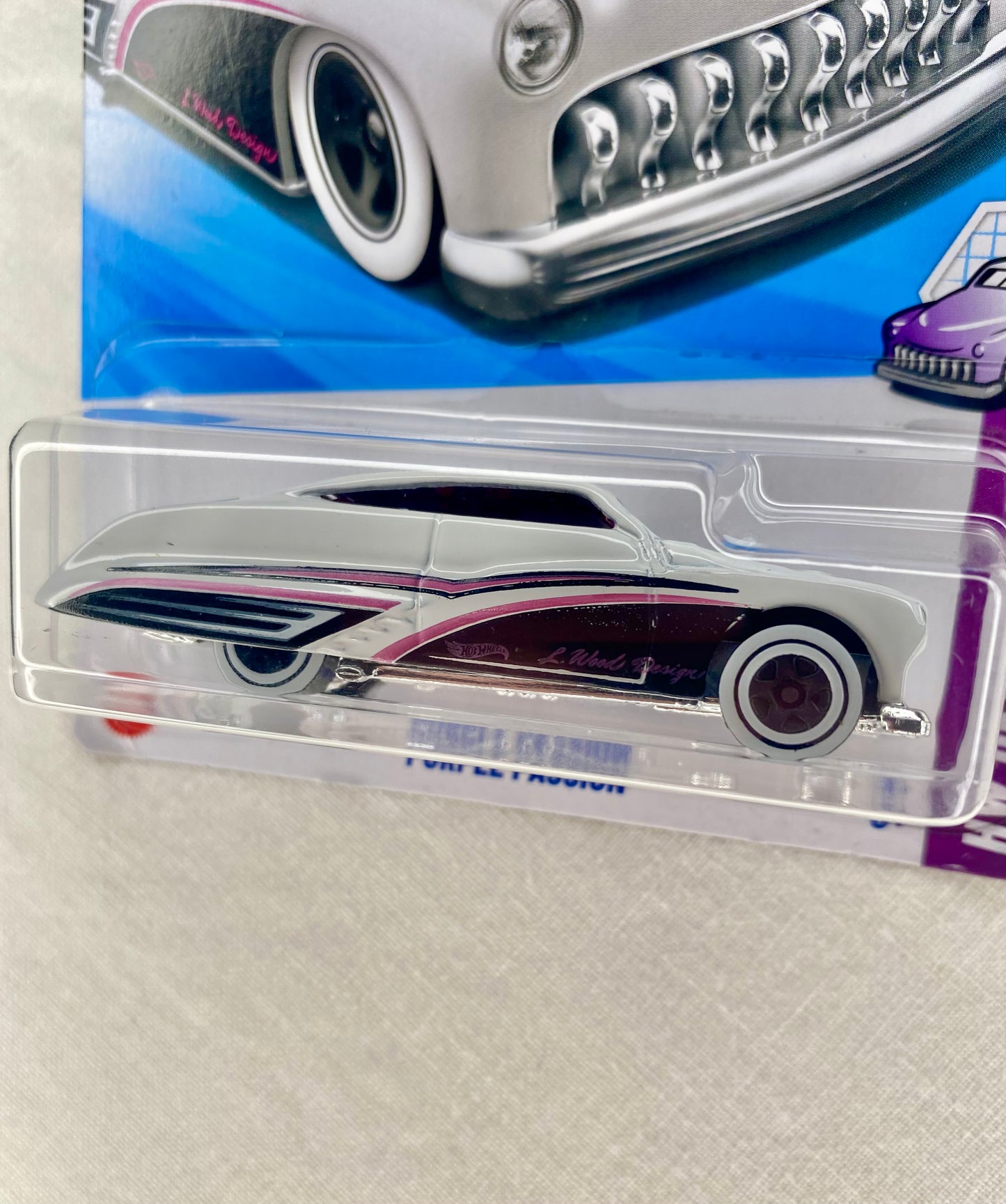 Hot Wheels Purple Passion – HW Designed By | 2023 | Card 5/250 | Clean Card | L. Mads Design