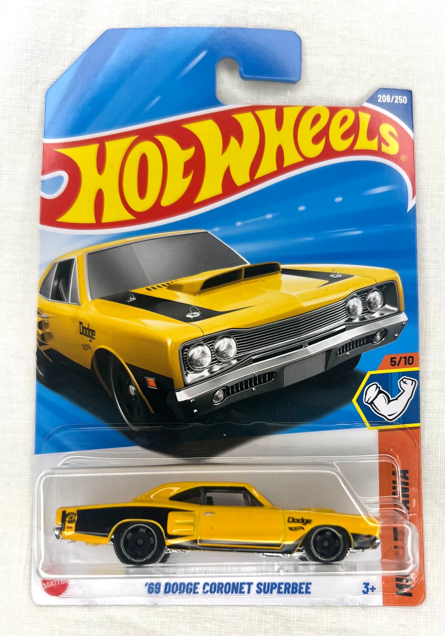 Hot Wheels ’69 Dodge Coronet Superbee – Yellow/Black – 2023 Muscle Mania 5/10