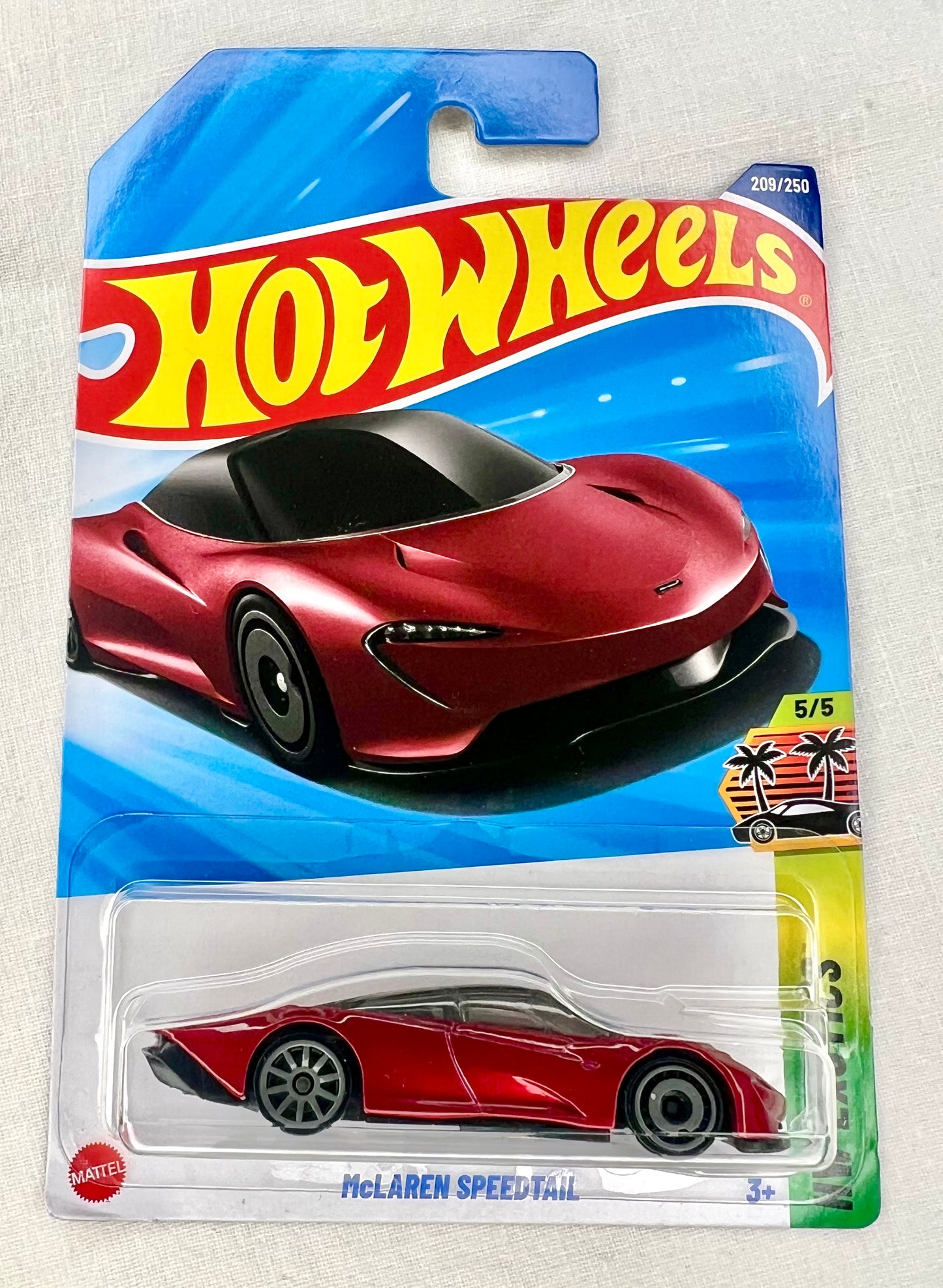 Hot Wheels McLaren Speedtail – Red – 2023 HW Exotics 5/5 – #209/250 – Mint Card