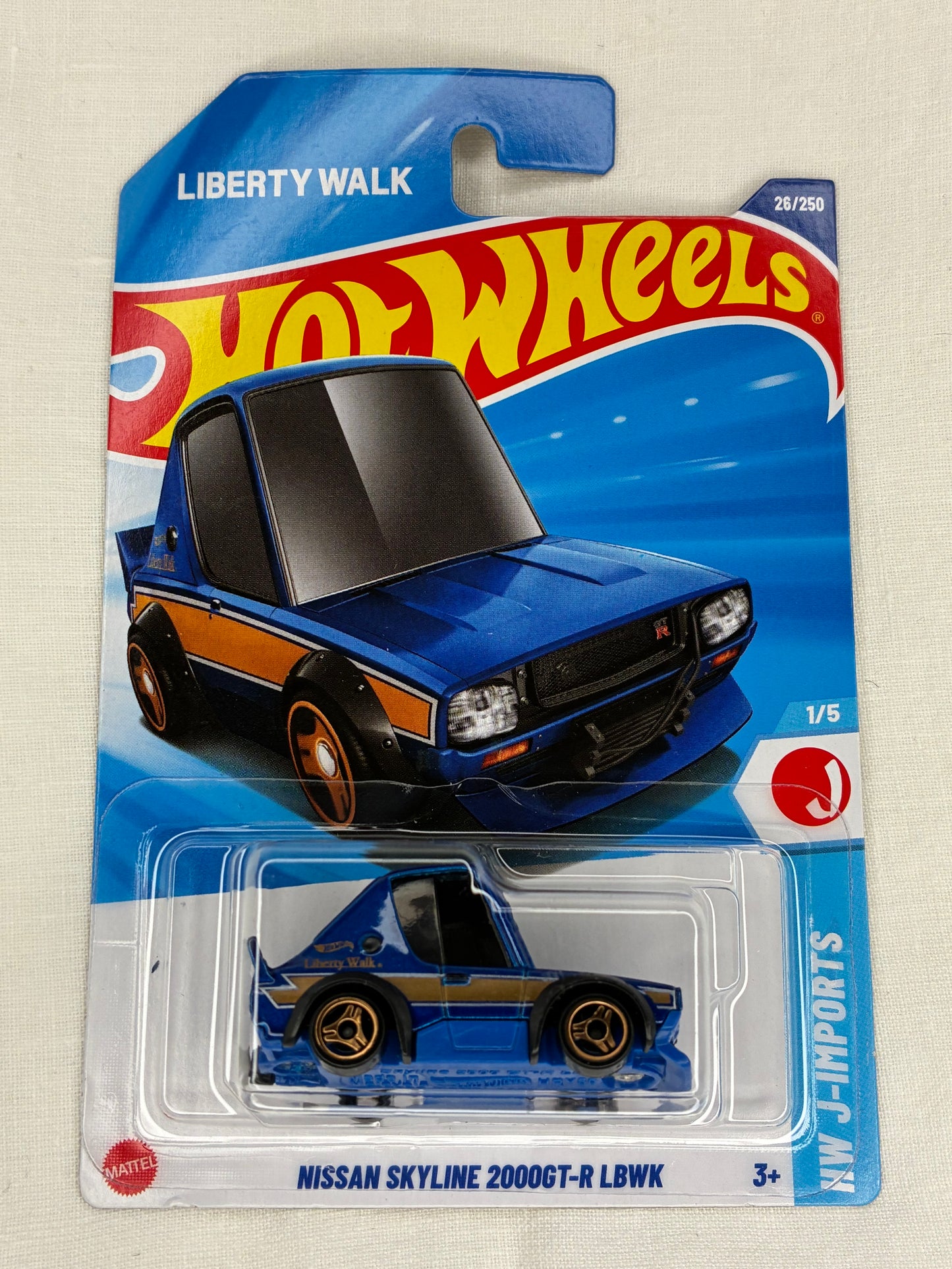 Hot Wheels Nissan Skyline 2000GT-R LBWK – Liberty Walk – 2025 HW J-Imports 1/5 – Mint Card