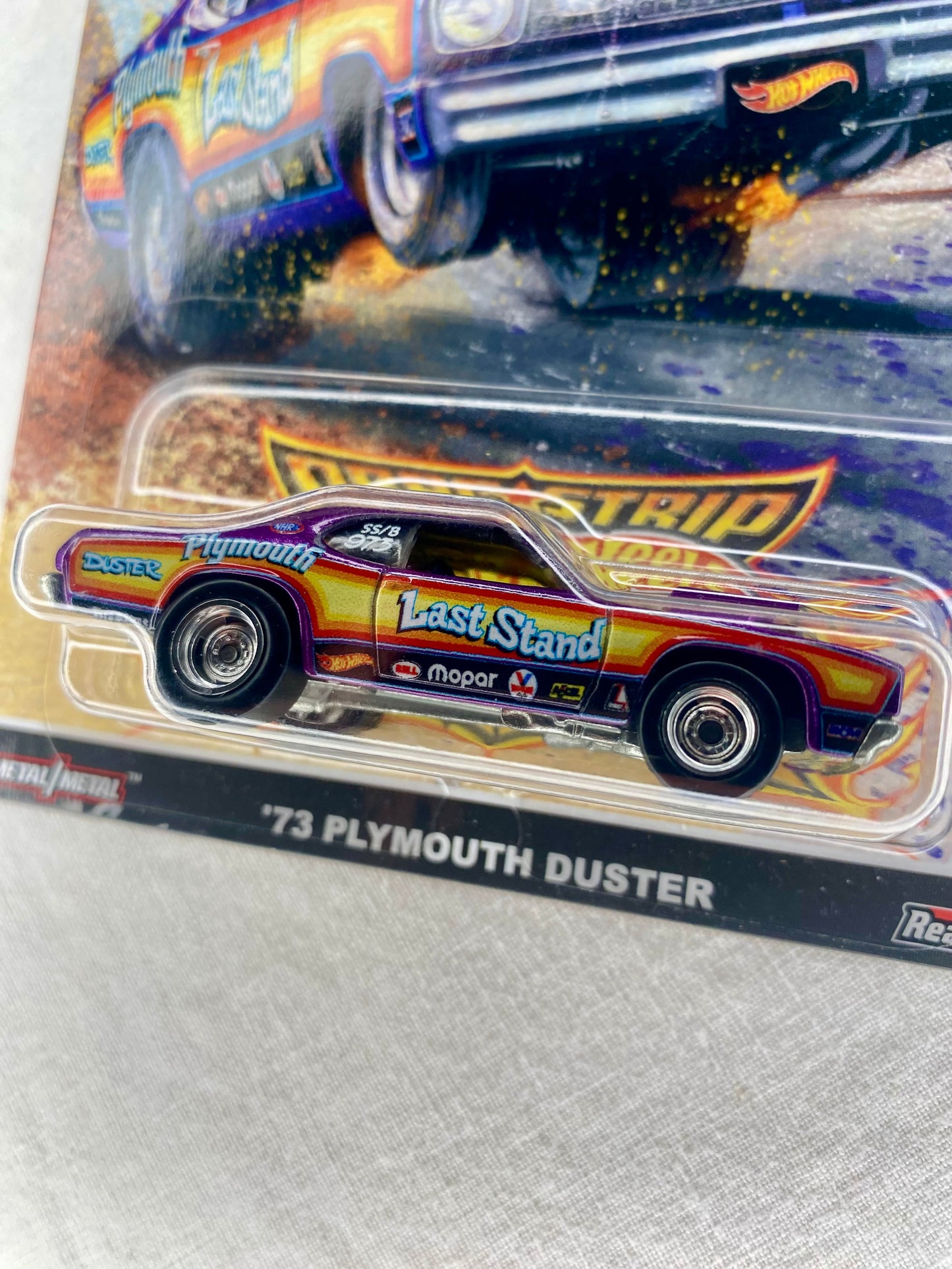Hot Wheels Premium – ’73 Plymouth Duster “Last Stand” (Car Culture Drag Strip Demons | 4/5) – Mint Carded