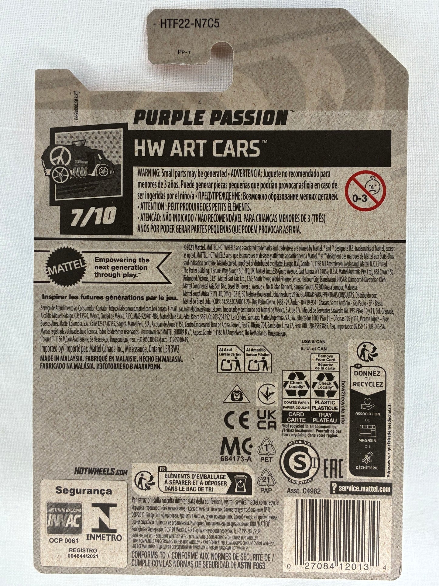 Hot Wheels Purple Passion – Treasure Hunt - 2024 HW Art Cars (151/250) – Mint Carded