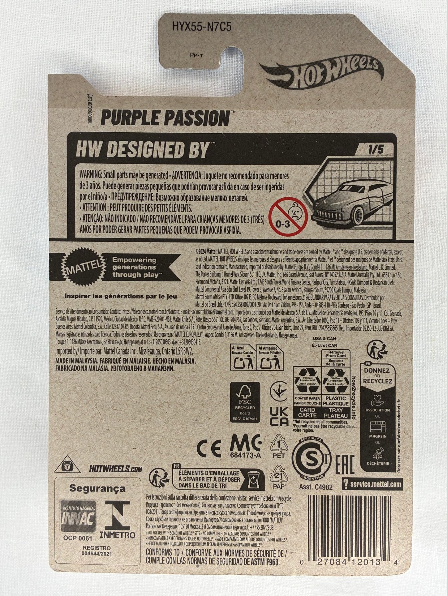 Hot Wheels Purple Passion – HW Designed By | 2023 | Card 5/250 | Clean Card | L. Mads Design