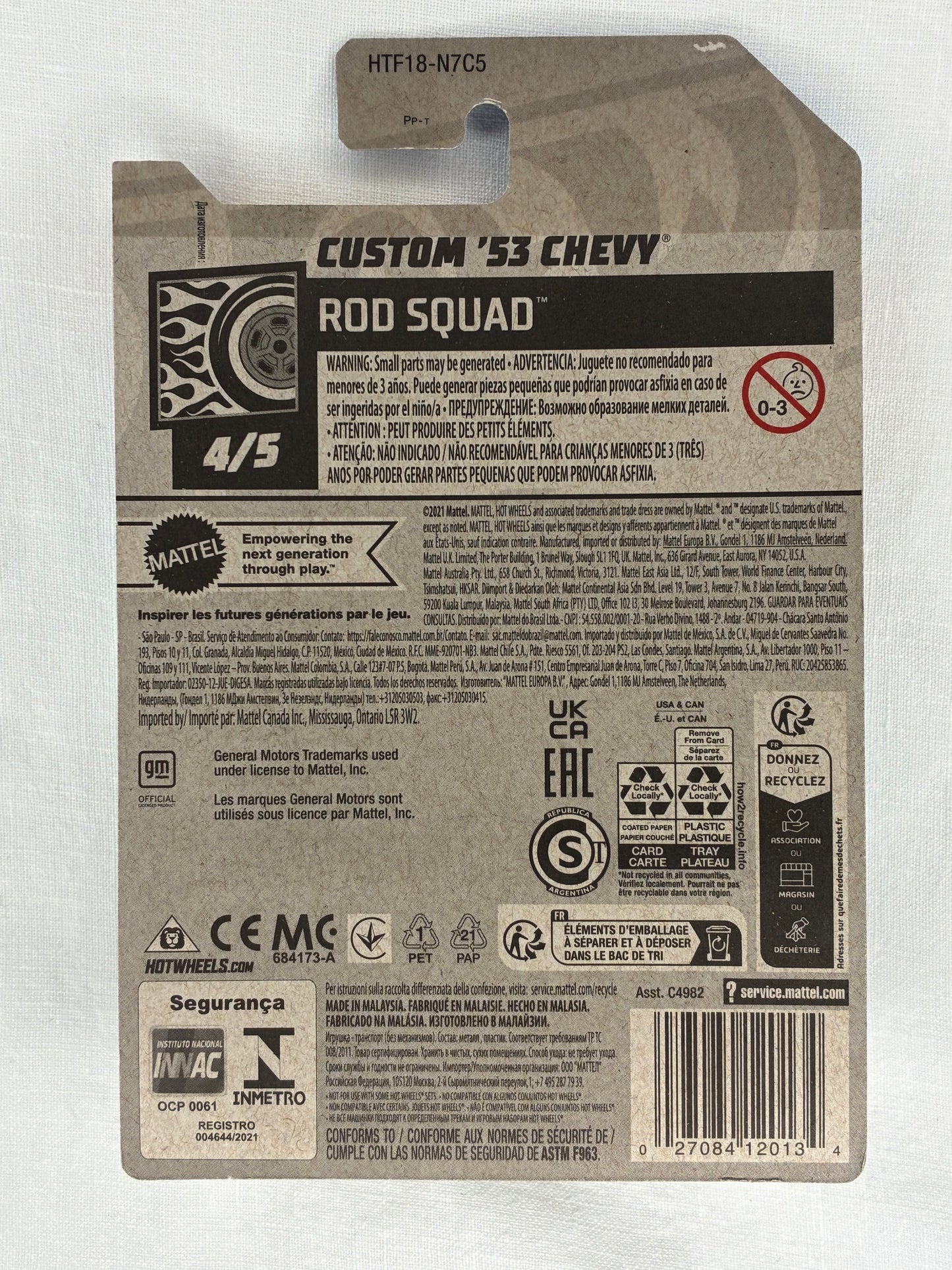 Hot Wheels Treasure Hunt – Custom ’53 Chevy – 2023 Rod Squad (100/250) – Mint Carded