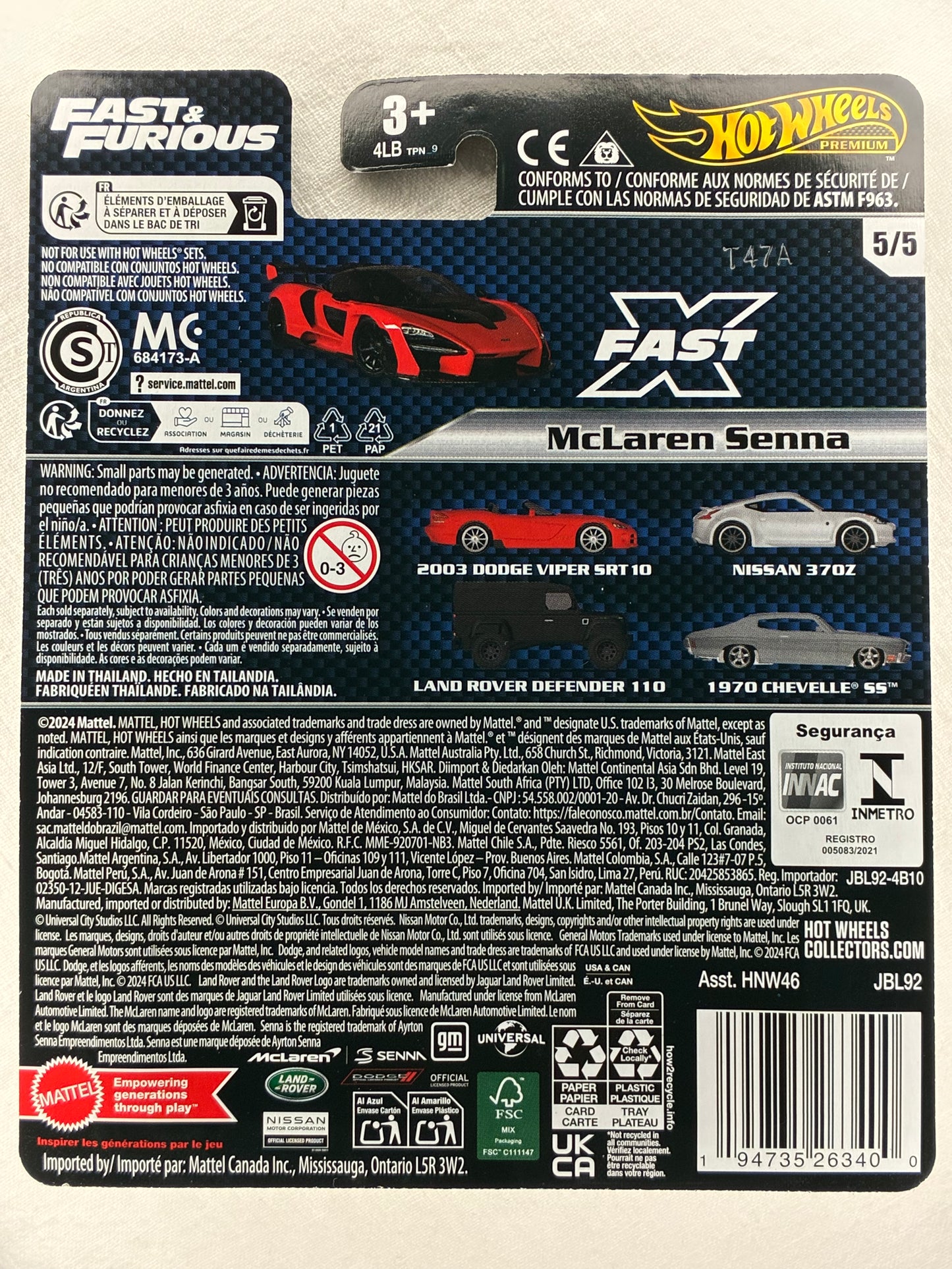 Hot Wheels Premium Fast & Furious McLaren Senna - Real Riders Metal/Metal – 5/5